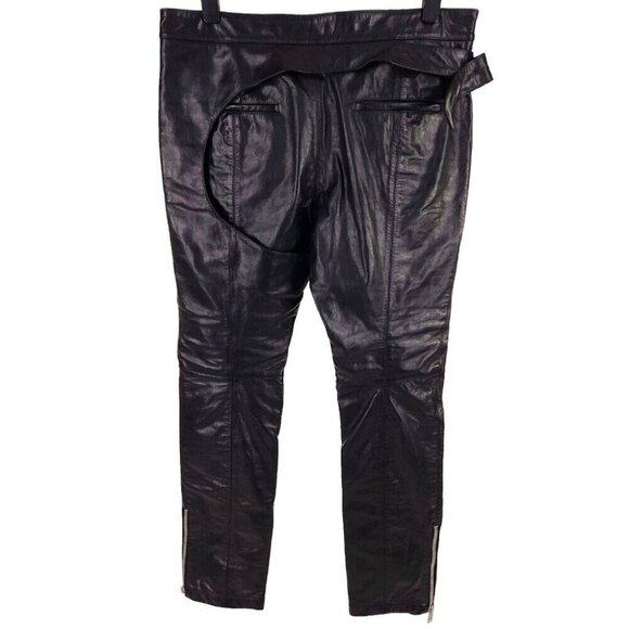 Adyar Leather Brace Trousers Size XL Mens Black NWT - Picture 8 of 16